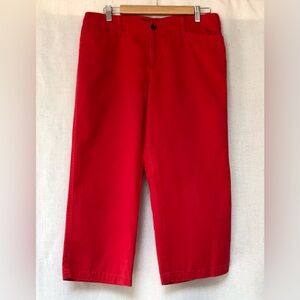 Ralph Lauren women’s red cotton cropped jeans,size 10, 30”long,inseam20.5”.